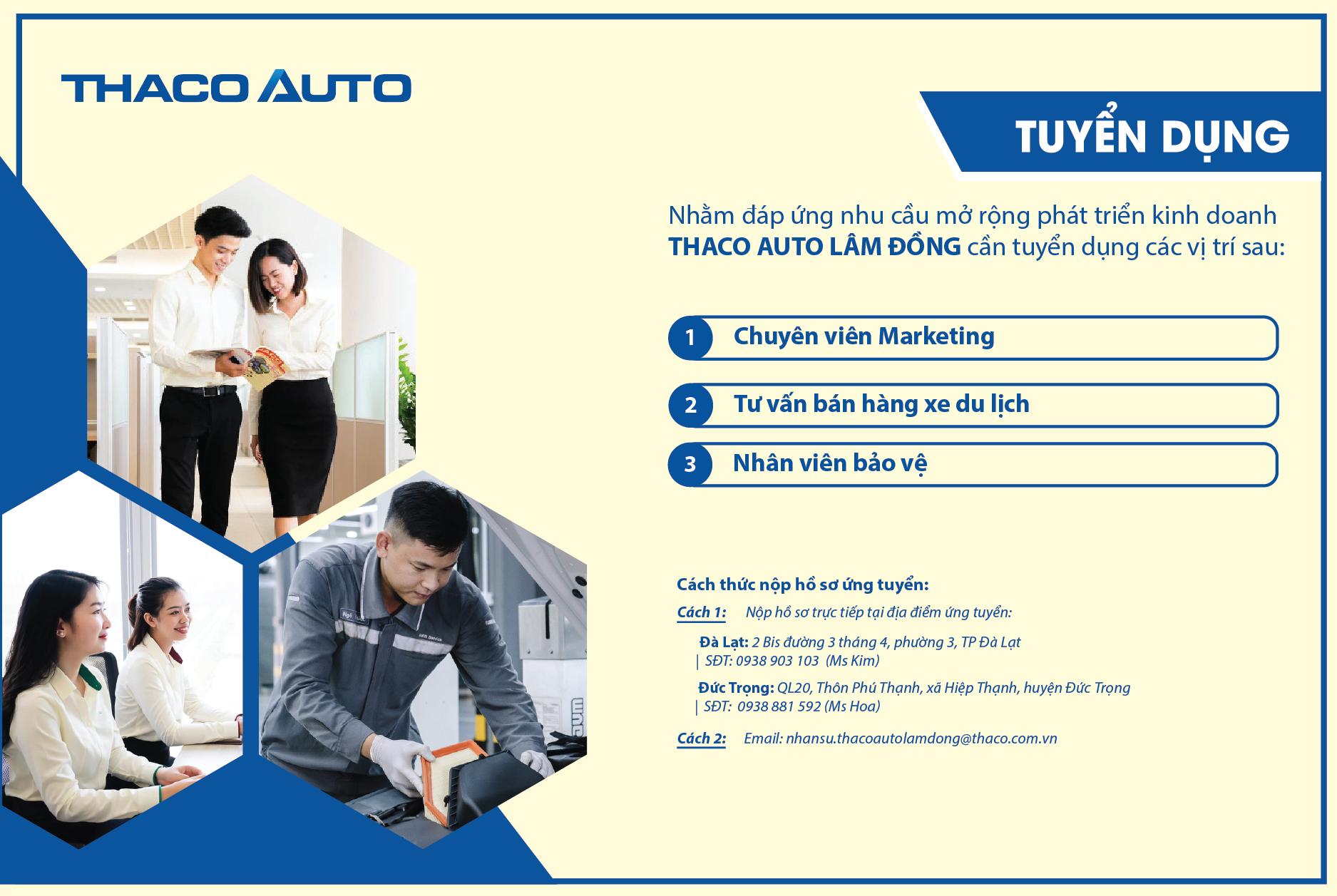 THACO AUTO LÂM ĐỒNG TUYỂN DỤNG